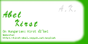 abel kirst business card